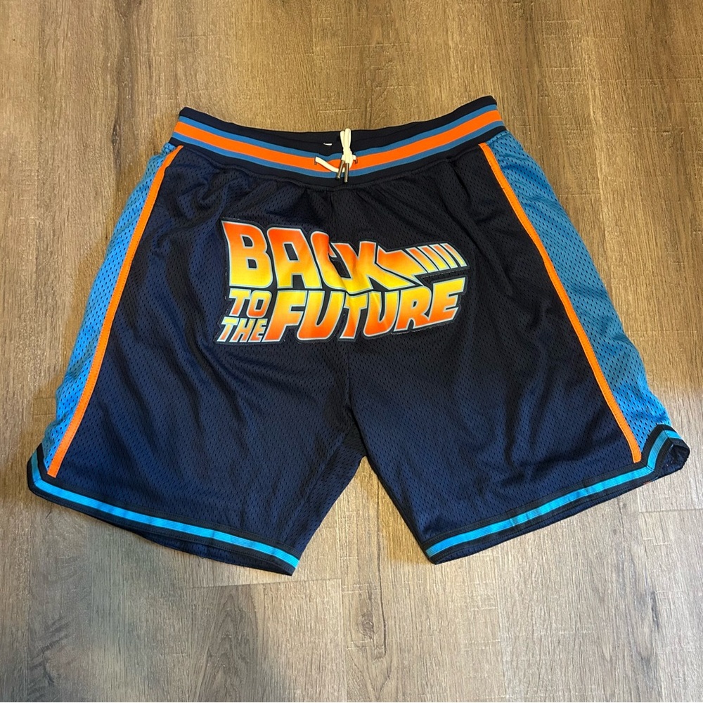 Back to the Future Men's Athletic Shorts - Black and Blue